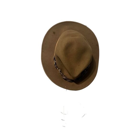 RARE VINTAGE PREOWNED Country Gentlemen Brown 100% Wool Lite Felt Safari Fedora - Picture 8 of 12